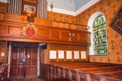 The richly decorated church interior