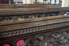 15th century traceried pew backs