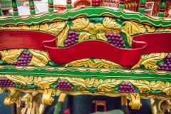 A beautifully decorated wagon exterior