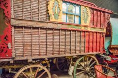 A wagon in the process of being restored