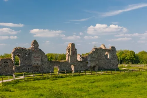 The south range exterior wall