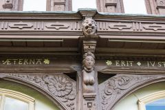 The ornately carved exterior of Grange Court