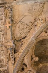 Coat of arms on the Harrington memorial, 1403