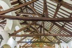The medieval roof timbers