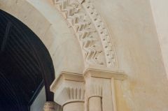 Norman carving on the chancel arch