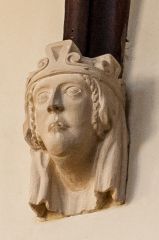 Carved head corbel