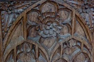 15th century bench end