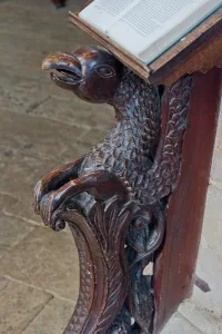 The medieval wooden eagle lectern