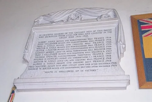 The war memorial tablet