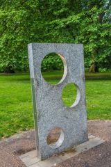 A modern sculpture in the park