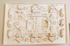 A Tudor fireplace mantlepiece