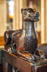 Gresford, All Saints Church, A medieval bench end carving