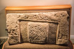 Carved grave slab or coffin lid