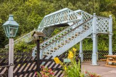 A pedestrian overpass at Grosmont station