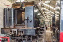 Locomotives under repair in the Deviation Shed
