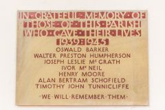 The WWII memorial plaque