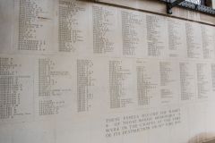 Memorial wall outside the Guards Chapel