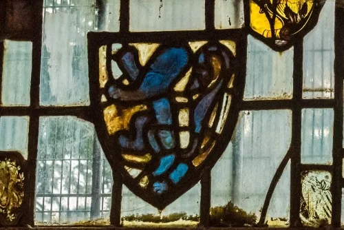 Medieval stained glass panel