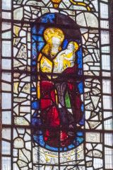 Madonna and Child stained glass panel