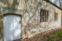 The south entrance and exterior wall