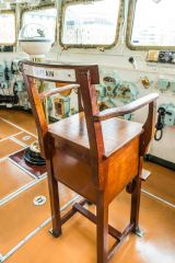 HMS Belfast, The captain's chair on the bridge