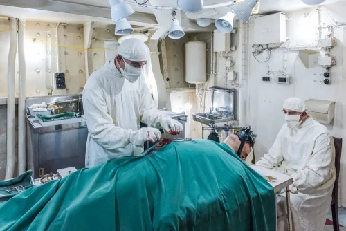 Surgery tableau in the operating room
