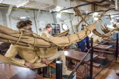 HMS Belfast, Sailor's hammocks stowed for daytime