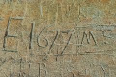 17th-century graffiti in the porch