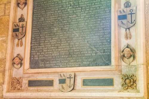 Margaret Hoby memorial, 1693