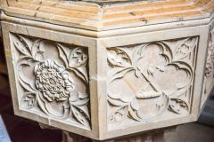 Carving detail on the 1792 font