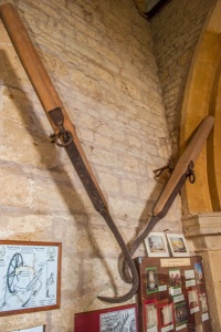 Thatch hooks on the west wall