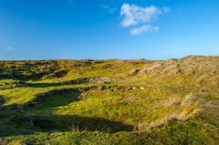 Looking west across the roundhouses