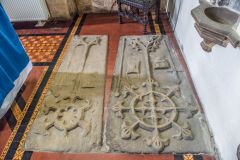 Haltwhistle, Holy Cross Church, Medieval Thirlwell family grave slabs