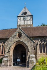 The south porch and timber-framed belfry