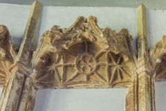 Carved canopy on the 15th-century reredos