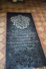 Hanworth, St Bartholomew's Church, William Osborne grave slab, 1747