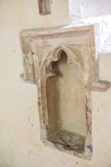 Hanworth, St Bartholomew's Church, 14th century piscina