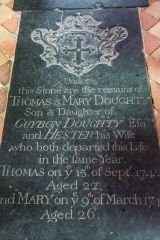 Hanworth, St Bartholomew's Church, Thomas and Mary Doughty grave slab, 1742