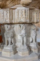 The base of the late medieval font