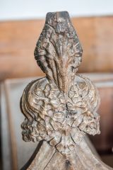 15th century poppyhead bench end