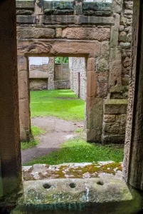 Looking through a ruined window