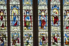 The richly coloured west window