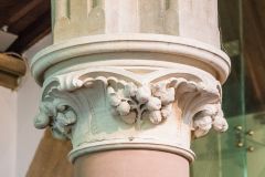 A carved capital in the nave