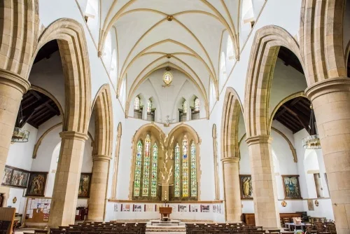 Looking towards the font