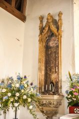 14th-century statue niche in the sanctuary