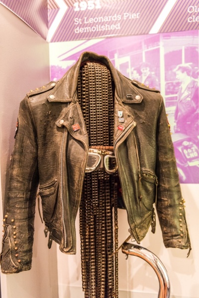 A Rockers leather jacket from the Mods and Rockers display