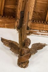 Haughley, St Mary Church, 19th century carved angel corbel decoration