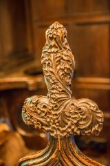 Jacobean poppyhead bench end
