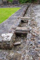 Water channels running beside the cloister