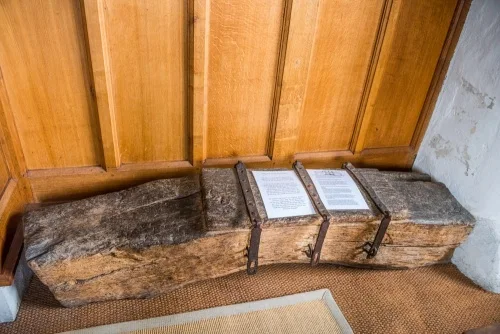 17th-century chest carved from a single tree